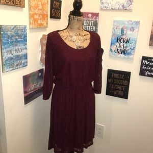 Maroon Lace Dress